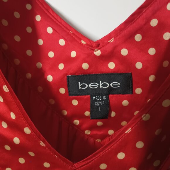 Bebe red floral print sleeveless top - Picture 2 of 3